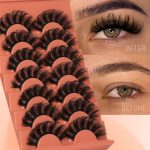 ⁦Tazweeq 7 Pairs Fluff False Eyelashes, 20mm Faux Mink Lashes, Natural Faux Mink Eyelashes Natural Look Cat Eye Volume Eye Lashes⁩ - الصورة ⁦4⁩