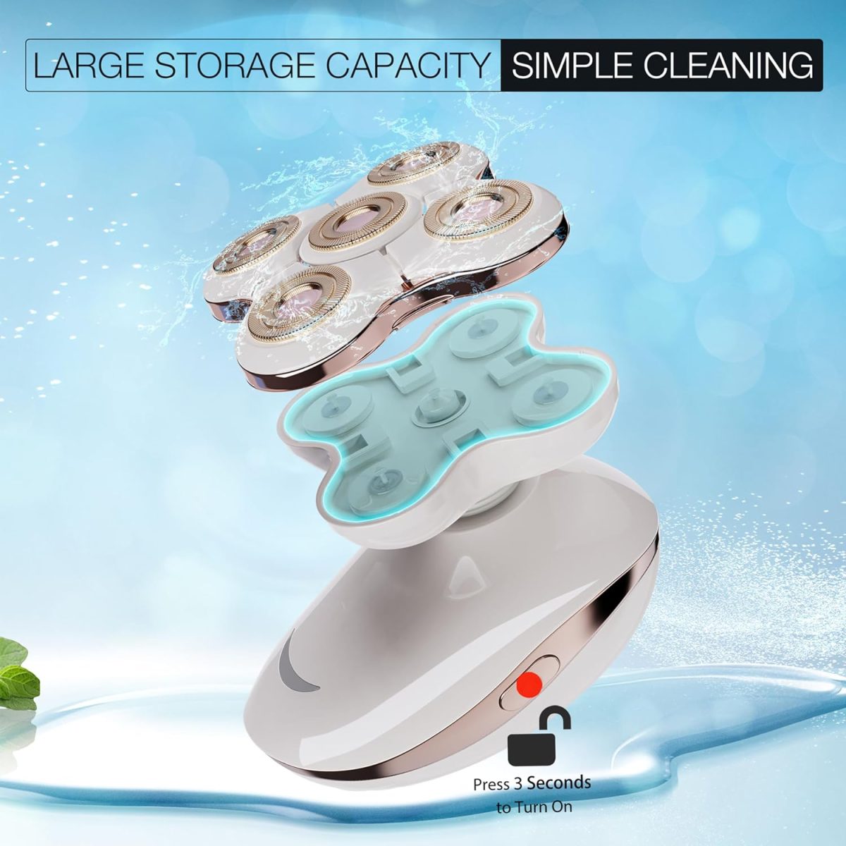 ⁦VIMC Electric Razors for Womens, Best Shaver for Women, Rechargeable Trimmer with Detachable Head for Women's Legs, Bikini, Face, Lips Hairs, Cordless Wet Dry Facial Hair Removal for Women⁩ - الصورة ⁦3⁩