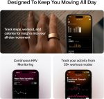 ⁦ULTRAHUMAN Ring AIR – Sleep and Fitness Tracker, Smart Ring for Men and Women, No app fee for standard features, Up to 6 days battery life (Size 8)⁩ - الصورة ⁦6⁩