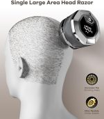 ⁦Head Shavers for Bald Men, Magnetic Electric Razor with 10000 RPM Motor, IPX8 Waterproof, Large Blade for Quick Shaving, USB C Fast Charging, LED Display⁩ - الصورة ⁦5⁩