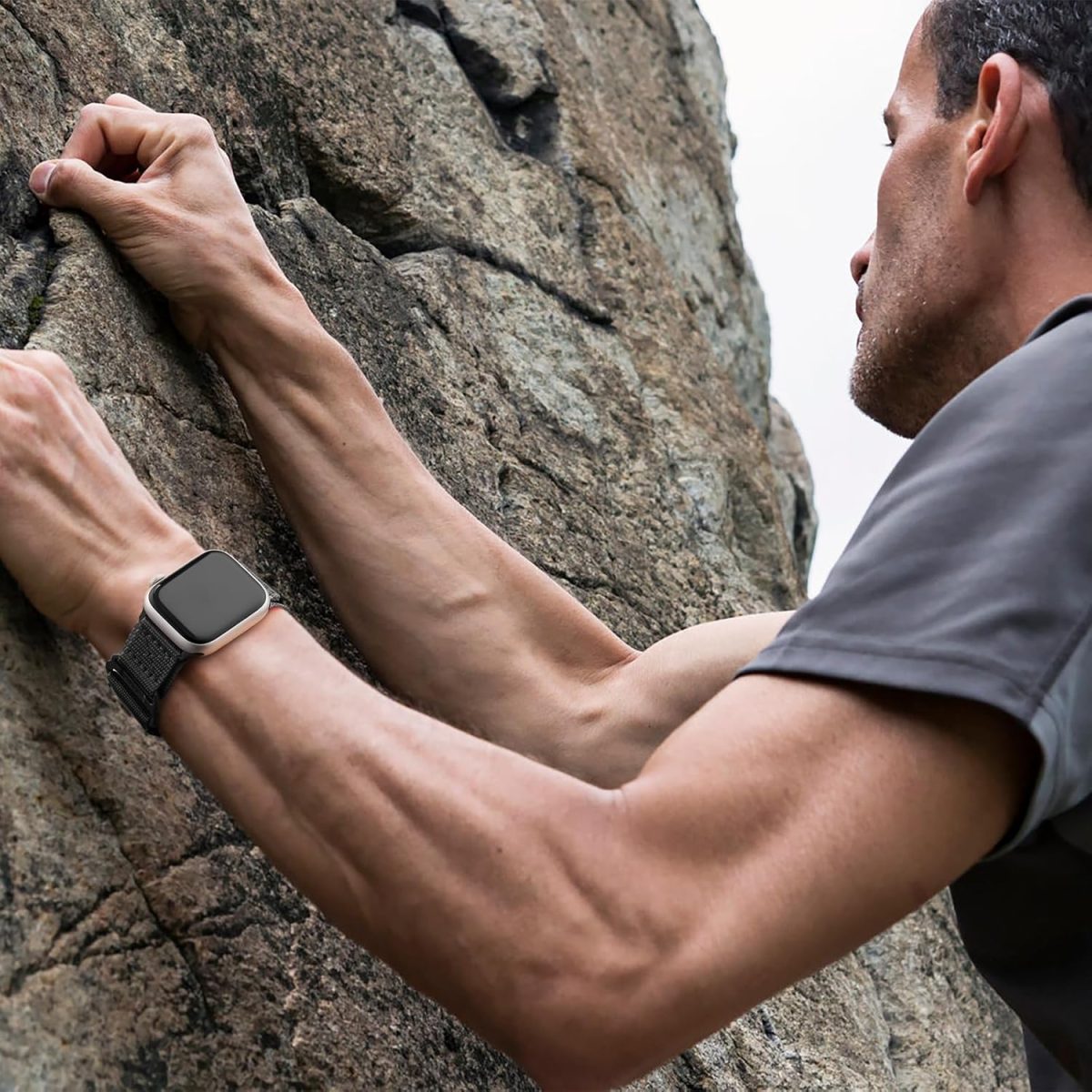 ⁦Bandletic R-Nylon Band Compatible with Apple Watch Bands 44mm 45mm 49mm 42mm for Men, Rugged Tactical Militray Sport Loop Strap for iWatch Band Ultra 2 SE Series 9 8 7 6 5 4 3 2 1⁩ - الصورة ⁦6⁩