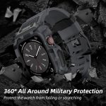 ⁦XMUXI Compatible with Apple Watch Band 45mm 44mm with Case, Rugged Sport Military TPU Strap with Bumper Cover for iWatch Series SE2 SE 9 8 7 6 5 4 for Man⁩ - الصورة ⁦3⁩
