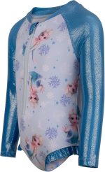 ⁦Frozen Elsa Girls Skirted Swimming Costume Swimsuit in My Element, Elsa, 5-6 Years⁩ - الصورة ⁦2⁩