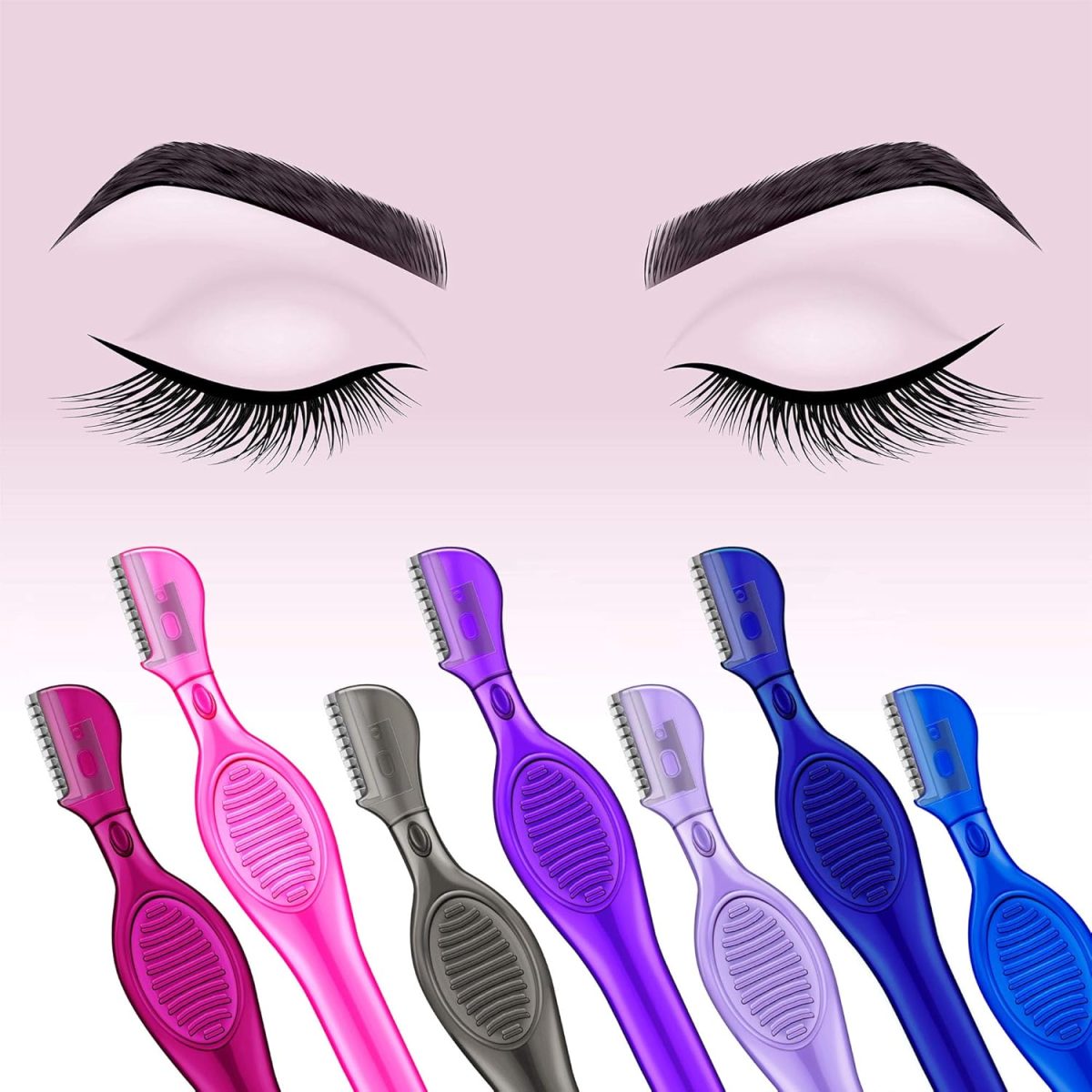 ⁦Mudder 28 Pcs Eyebrow Razor Knife Shaver Trimmer Shaver Multipurpose Exfoliating Tool Facial Hair Removal for Women Valentine‘s Day Giving(Assorted Colors)⁩ - الصورة ⁦4⁩