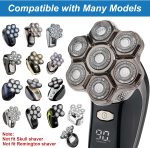 ⁦7D Electric Shaver Head, Magnetic Floating Replacement Razor Head for Bald Razor Men, Universal Head Shaver Bald Waterproof 7 Heads, Wet and Dry Bald Razor Razor Heads⁩ - الصورة ⁦3⁩