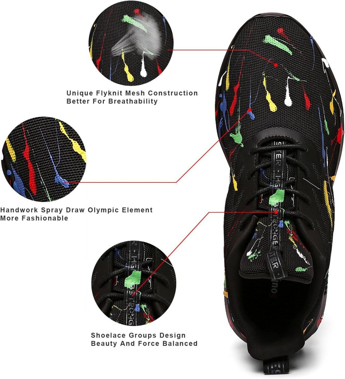 ⁦Kids Tennis Shoes Lightweight Breathable Boys Athletic Running Shoes Fashion Gym Workout Walking Sneakers for Girls⁩ - الصورة ⁦2⁩