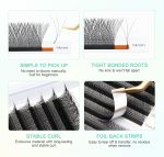 NAGARAKU W Eyelash Extension 3D Volume Premade 0.07mm C curl 8-12mm mix Faux Mink Matte Black Cluster Easy Fanning yy Eye Lashes - الصورة 4