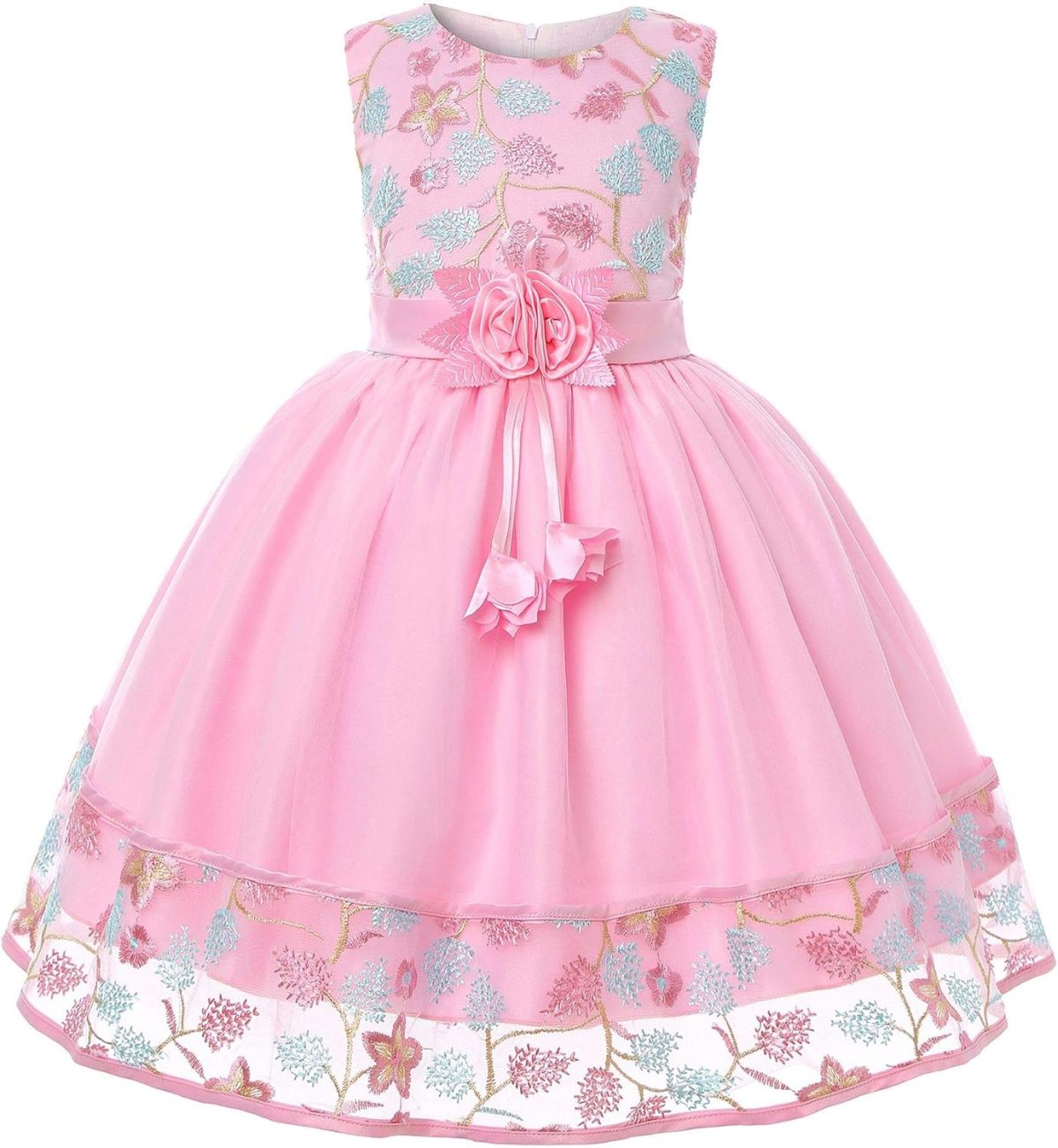 Azonee Elegant Princess Dress for Girls Age 5-6 – Light Purple Special Occasion Dress for Kids, Ideal for Birthday Party, Holiday, or Formal Events (130cm)