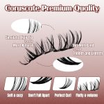 ⁦MozyVex DIY D Curl Lash Clusters Kit 280pcs Wispy & Fluffy Lash Clusters (30D+40D Mix) Cluster Eyelash Extensions Kit with Tweezers 8-16mm False Eyelashes for Natural Volume & Effortless Daily Use⁩ - الصورة ⁦5⁩