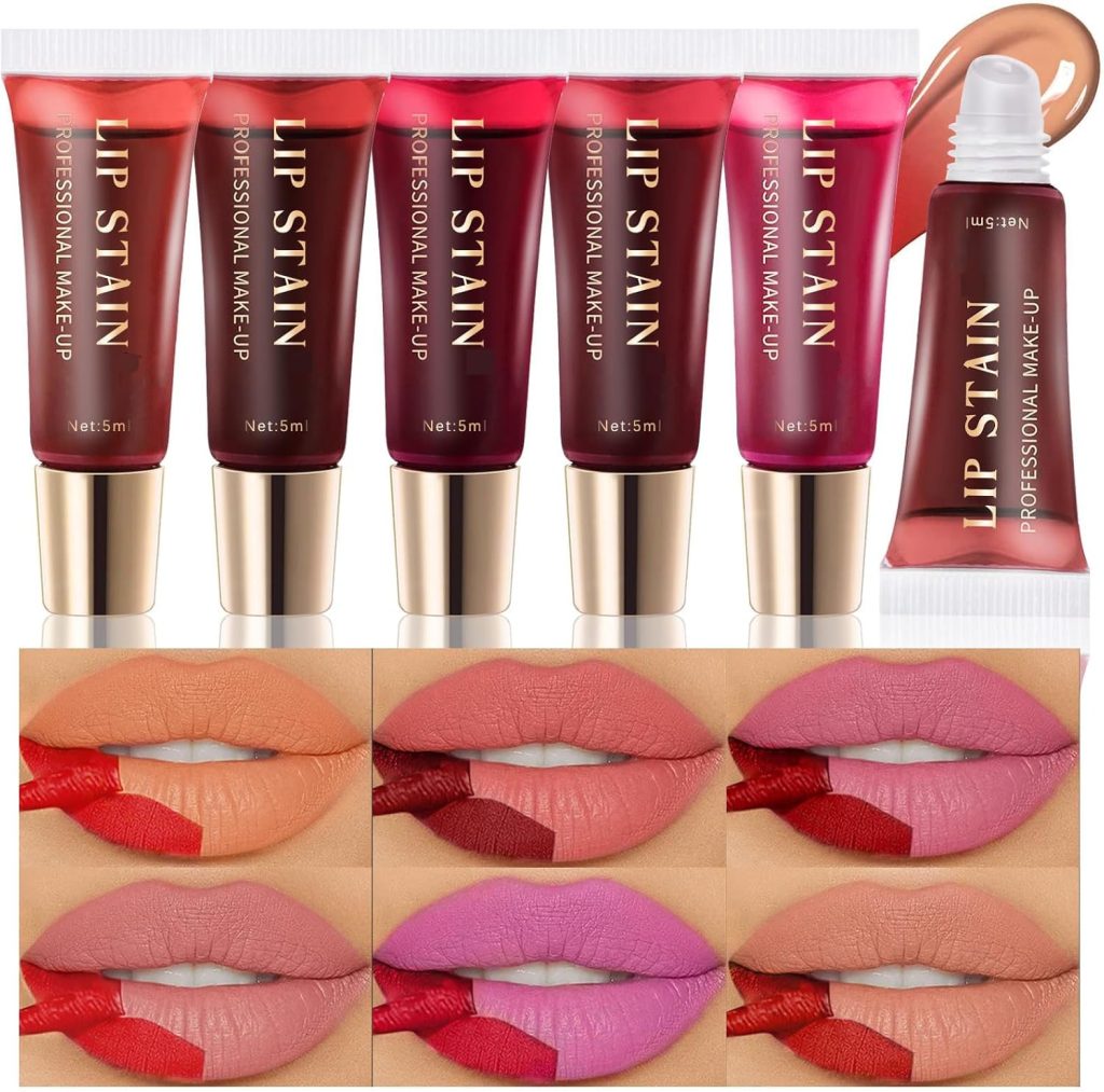 احمر شفاه قابل للتقشير من نالاكال ملمع طبيعي غير لامع بلون مقاوم للماء ويدوم طويلا مجموعة مكياج ملون للنساء والفتيات 6 الوان