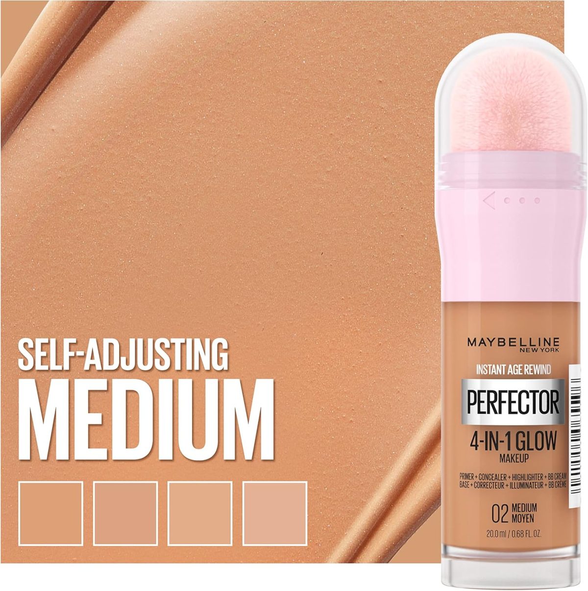 ⁦Maybelline New York Instant Age Rewind Instant Perfector 4-In-1 Glow Makeup, Medium⁩ - الصورة ⁦6⁩
