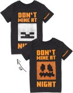 ⁦Minecraft Boys Halloween T-Shirt | Kids Dark Grey Flip Sequin Pumpkin Creeper Villains Tee | Skeleton Seasonal Costume Top⁩ - الصورة ⁦2⁩