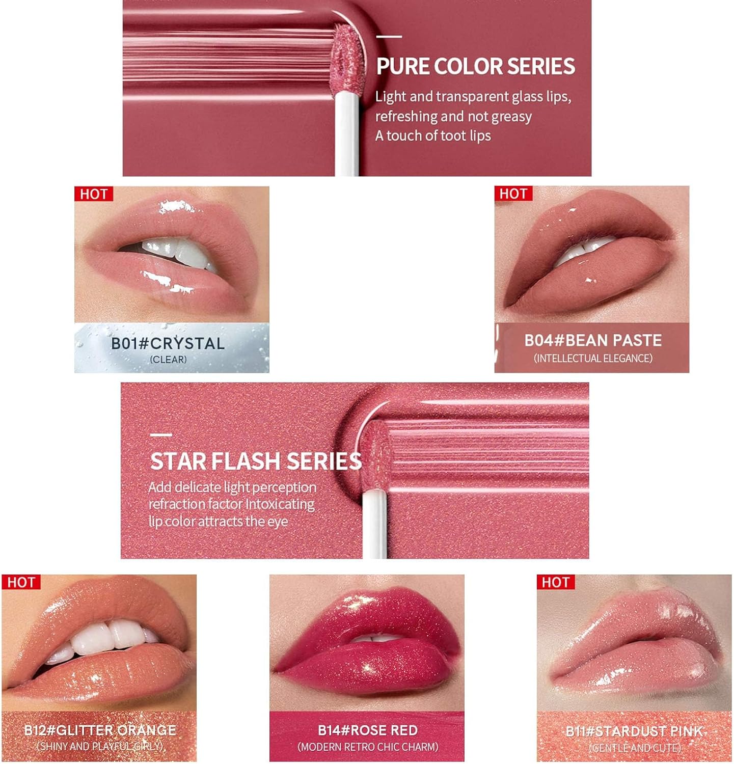 81mUpTUkg8L._AC_SL1500_.jpg مجموعة احمر شفاه سائل مرطب من 5 قطع، مجموعة ملمع شفاه عاكس مقاوم للماء، احمر شفاه سائل عاكس لتفتيح الشفاه وتعزيز الشفاه والعناية بالشفاه، مجموعة مكياج تجميل لطيفة - الصورة 6