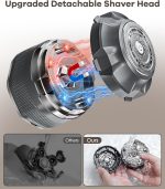⁦Head Shavers for Bald Men, Magnetic Electric Razor with 10000 RPM Motor, IPX8 Waterproof, Large Blade for Quick Shaving, USB C Fast Charging, LED Display⁩ - الصورة ⁦3⁩