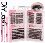 378Pcs DIY Eyelash Extension Kit, D Curl Lash Clusters Kit, Lash Extension Kit 8-16mm Cluster Eyelash Extensions, with Lash Bond and Seal and Lash Tweezers DIY at Home (DIY Jms007+ Glue Suit)