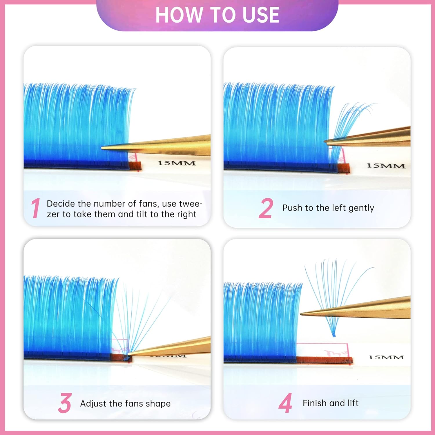 81qMemvqnOL._AC_SL1500_.jpg Beauty7 Colored Lash Extensions Easy Fan Neon Rainbow Lashes 7 Colors Classic Lashes Volumn Lashes Ombre Lash Extensions Self Fanning D+ Curl 0.07mm 13mm 15mm Dramatic Eyelashes - الصورة 8