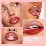 ⁦Lip Makeup Set, Matte Lip Liner With Nourishing Lip Oil Lip Gloss Set, Long-Lasting And Hydrating 2 IN 1 Makeup Set, Beauty Daily Cosmetics Gift for Girls⁩ - الصورة ⁦7⁩