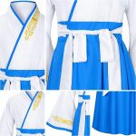 ⁦Asian Traditional Dress Kimono Robe for Kids Girls Costume Silk Folding Fans hairstick Cosplay⁩ - الصورة ⁦4⁩