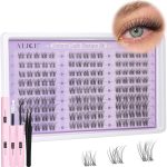 ⁦ALICE Eyelashes Individual Kit Natural Cluster Lashes Kit Clear Band Wispy Lash Extension Kit Cluster Eyelash Extension Kit with 135pcs C Curl 10-14mm Eyelash Clusters Bond and Seal DIY at Home⁩ - الصورة ⁦8⁩