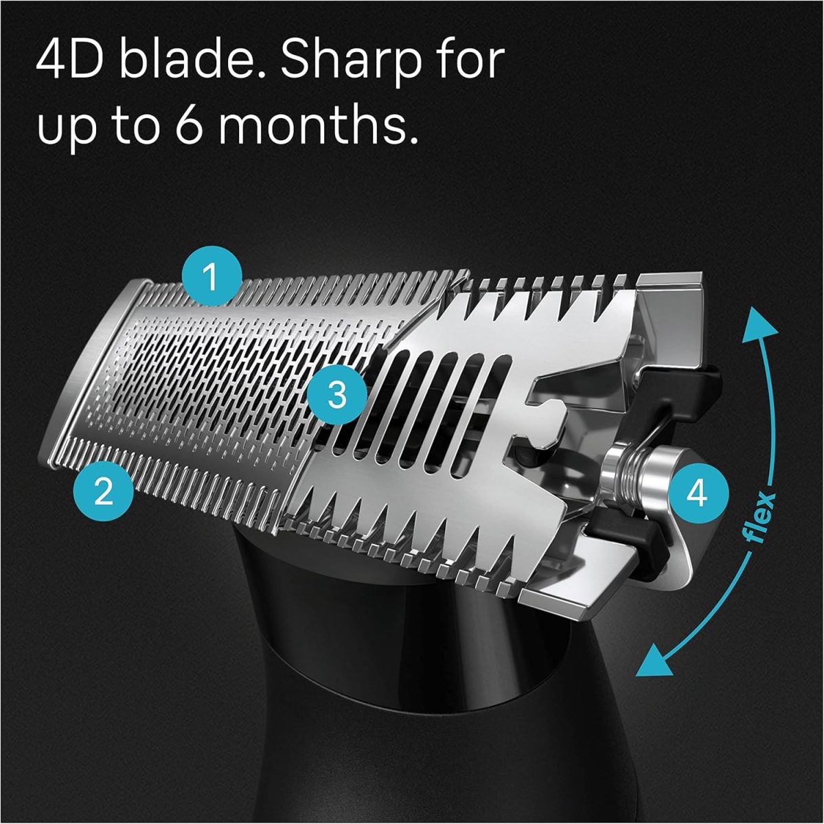 ⁦Braun Series X, Replacement Blade for Braun Series X Styler Trimmer, Innovative 4D-Blade with Two-Way Comb & Flex Head for Quick Grooming, Fits All Braun X Styler Series Trimmers, XT20⁩ - الصورة ⁦6⁩