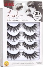⁦KISS Lash Couture Triple Push Up Collection Multipack, 3D Volume False Eyelashes, Triple Design Technology, Multi-Angles & Lengths, Cruelty-Free, Contact Lens Friendly, Reusable, Style Robe, 4 Pairs⁩ - الصورة ⁦2⁩