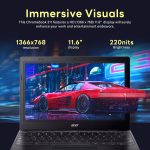 ⁦acer Chromebook 311 11.6" HD Laptop, Intel Celeron N4500 Processor, 4GB LPDDR4X RAM, 224GB Storage (64GB eMMC+160GB Docking Station Set), Intel UHD Graphics, Wi-Fi 5, Chrome OS, Black⁩ - الصورة ⁦4⁩