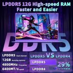 ⁦Svikou 16" Purple Laptop Computer - in tel N95 Processor, 1TB NVMe SSD 12GB LPDDR5 RAM, 2K FHD IPS Display, 7-Color Backlit Keyboard, Fingerprint, Win 11 Pro, Lightweight for Study Work & Play⁩ - الصورة ⁦3⁩