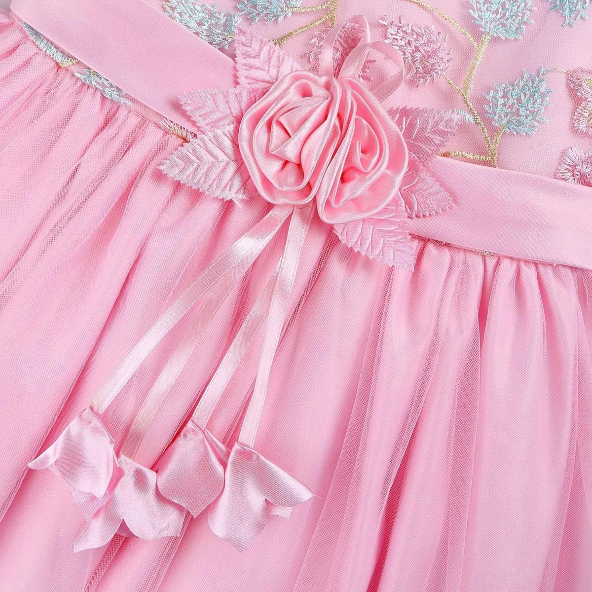 ⁦Azonee Elegant Princess Dress for Girls Age 5-6 – Light Purple Special Occasion Dress for Kids, Ideal for Birthday Party, Holiday, or Formal Events (130cm)⁩ - الصورة ⁦6⁩