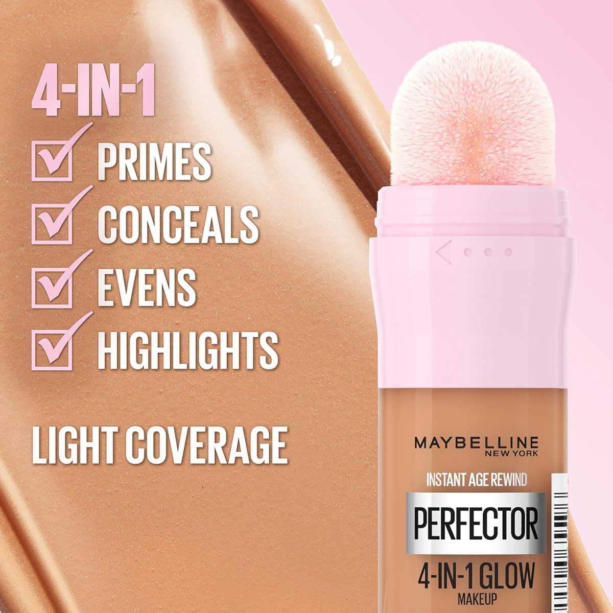 ⁦Maybelline New York Instant Age Rewind Instant Perfector 4-In-1 Glow Makeup, Medium⁩ - الصورة ⁦4⁩