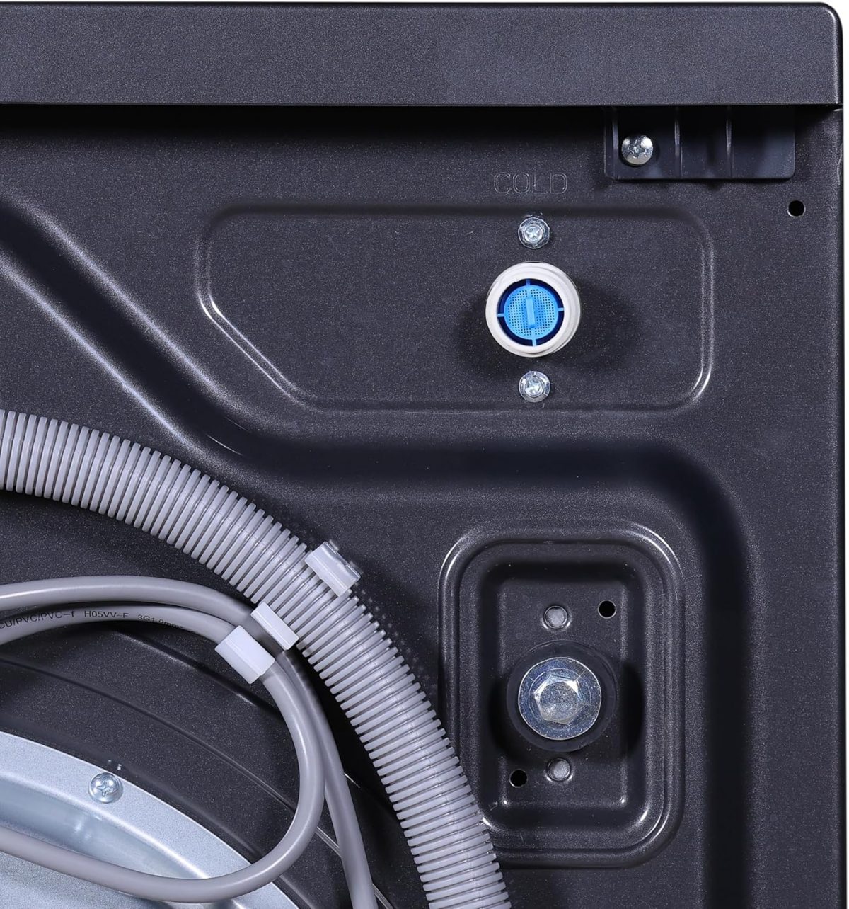 ⁦Meling Front Load Automatic Washing Machine, 8KG, 16 Programs, Inverter, 1400 RPM, Silver - MFL80-14586BS⁩ - الصورة ⁦5⁩