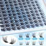 ⁦PHKERATA Natural Lash Clusters Wispy Eyelash Clusters 110Pcs Cluster Eyelash Extensions C Curl Individual Lashes 10-16MM Mix Length Natural Look Lashes Clusters with Thin Lash Band⁩ - الصورة ⁦4⁩