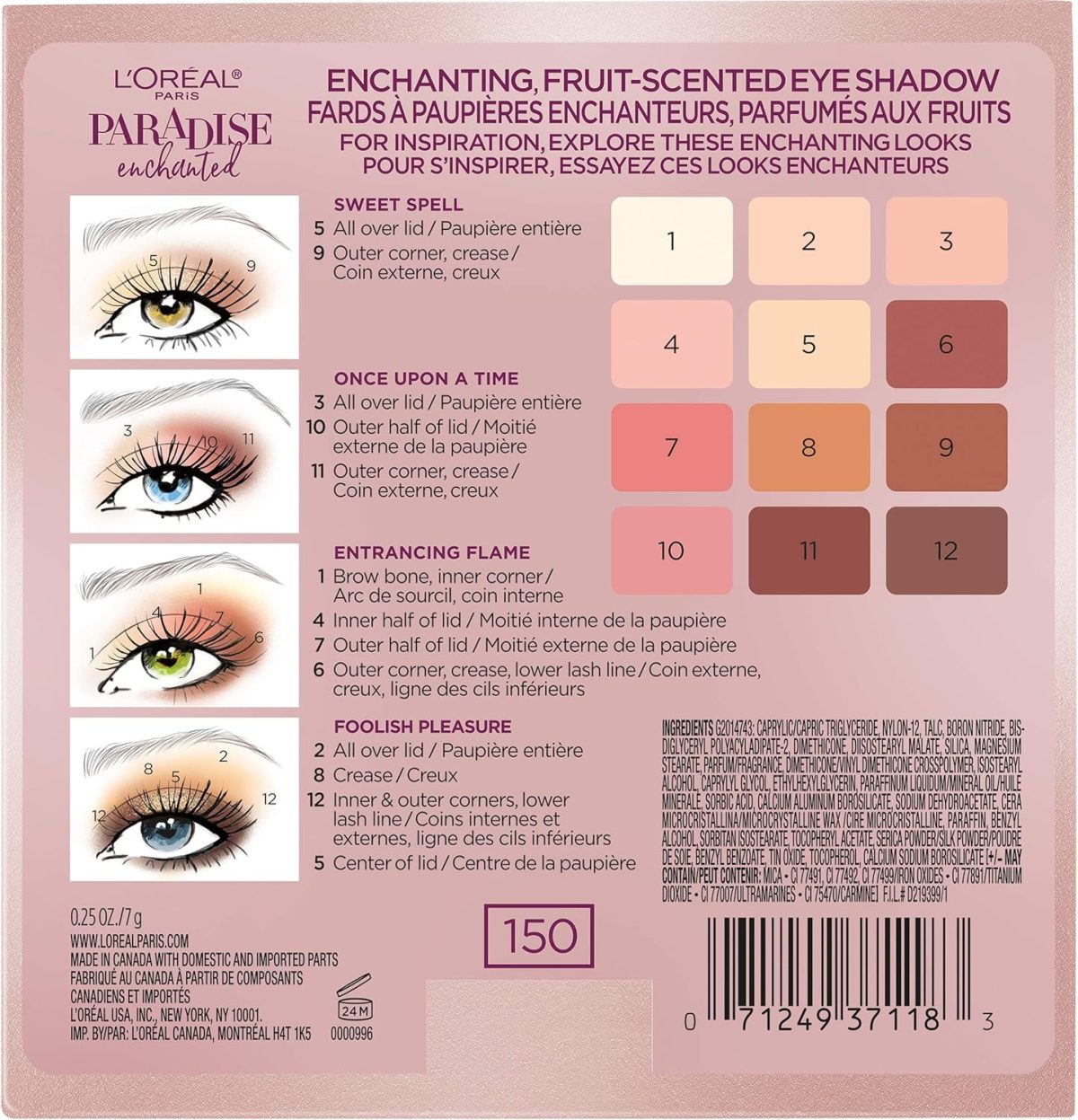 ⁦L'Oreal Paris Paradise Enchanted Scented Eyeshadow Palette, 0.25 fl; oz.⁩ - الصورة ⁦3⁩