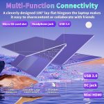 ⁦Svikou 16" Purple Laptop Computer - in tel N95 Processor, 1TB NVMe SSD 12GB LPDDR5 RAM, 2K FHD IPS Display, 7-Color Backlit Keyboard, Fingerprint, Win 11 Pro, Lightweight for Study Work & Play⁩ - الصورة ⁦7⁩