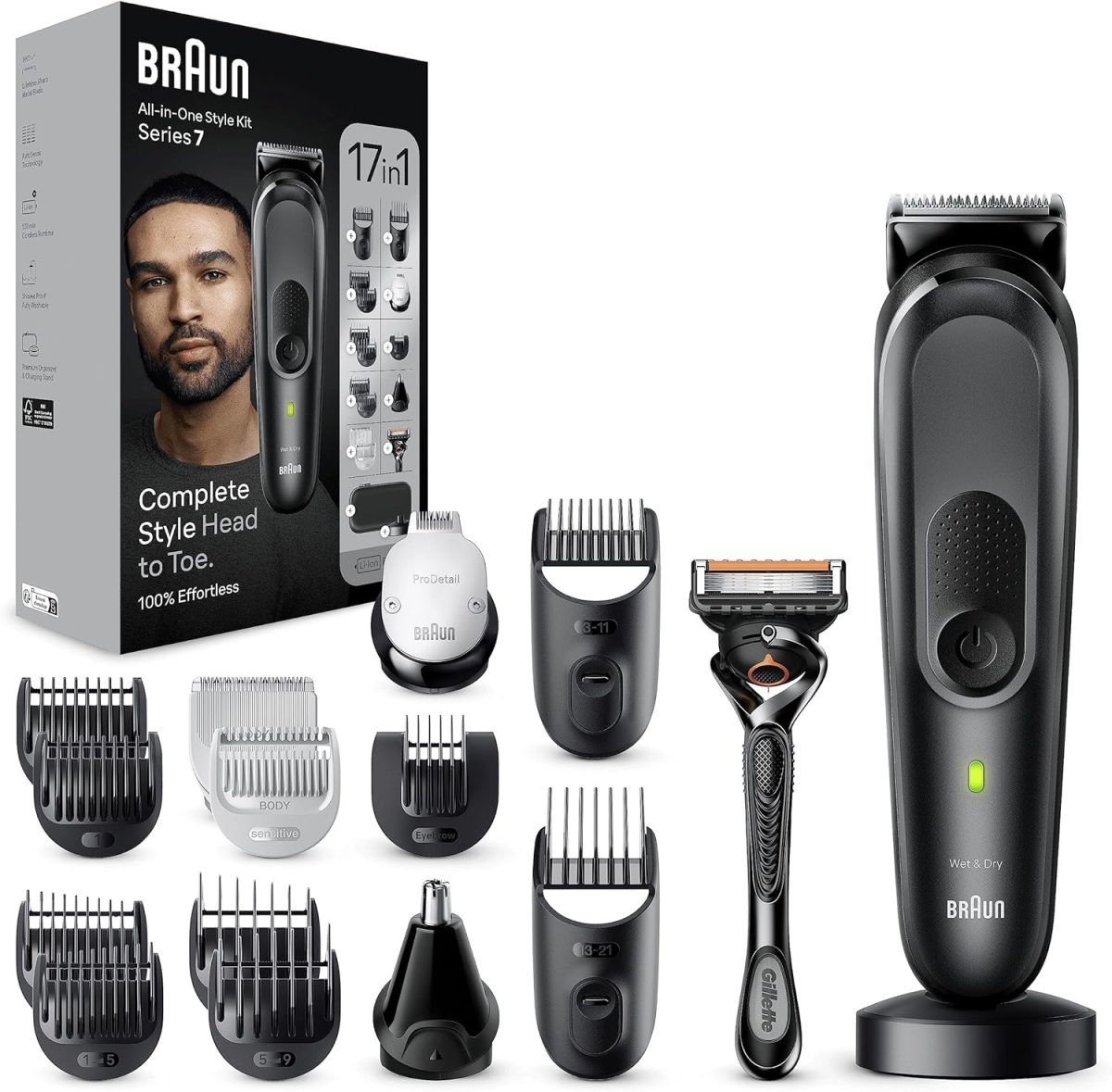 Braun MGK7491 Series 7 All-in-One Trimmer 17-in-1 Kit for Beard, Hair, Body & More