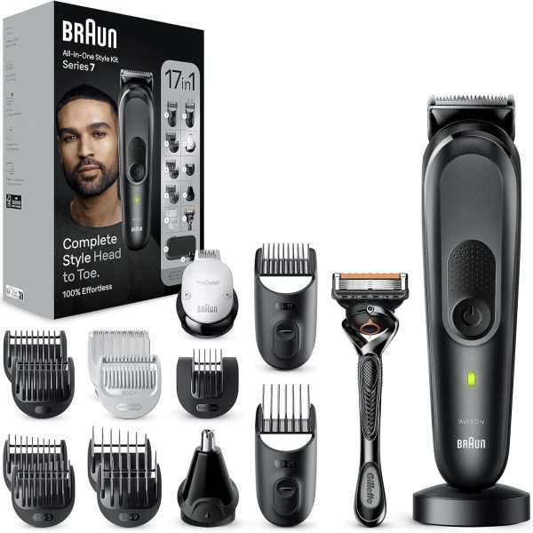Braun MGK7491 Series 7 All-in-One Trimmer 17-in-1 Kit for Beard, Hair, Body & More