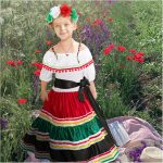 ⁦فستان مكسيكي للبنات بتصميم سينكو دي مايو وتنورة رقص فولكلوريكو تقليدية مع عقد اكليل من الزهور من جوبوكوت (للبنات، مقاس L)، البوليستر⁩ - الصورة ⁦8⁩