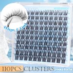 ⁦PHKERATA Natural Lash Clusters Wispy Eyelash Clusters 110Pcs Cluster Eyelash Extensions C Curl Individual Lashes 10-16MM Mix Length Natural Look Lashes Clusters with Thin Lash Band⁩ - الصورة ⁦5⁩
