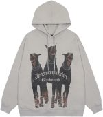 COOLMONAR Womens Carton Graphic Hoodie Streetwear Print Causal Loose Oversized Hooded Sweatshirts Top E-Girl 90s Aesthetic Jacket