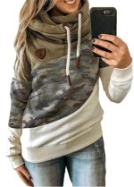 FYTVHVB Womens Cowl Neck Pullover Hoodie Casual Color Block Long Sleeve Drawstring Sweatshirt Jumper Tunic Lightweight Fleece Tops S-5XL