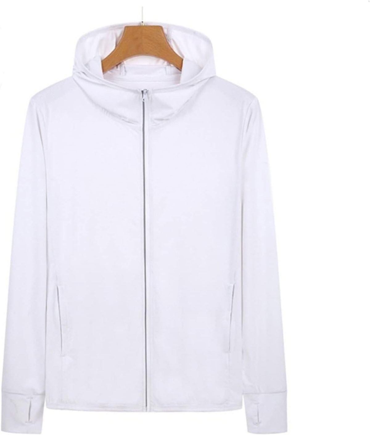 ⁦OBUMI Utility Jacket Women, Sun Protection Clothing Women Zip Up Hoodie Long Sleeve SWEATSHIRT Outdoor Clothes Fishing Running Hiking Jacket (Color : White, Size : 4XL)⁩ - الصورة ⁦1⁩
