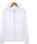OBUMI Utility Jacket Women, Sun Protection Clothing Women Zip Up Hoodie Long Sleeve SWEATSHIRT Outdoor Clothes Fishing Running Hiking Jacket (Color : White, Size : 4XL)