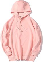 SKYWOK Women's Hoodies Fitness Sports Woman Sports Top Long Sleeve Top Casual Solid Loose Sweatshirt Plus Fleece Sportswear Gym Clothing (Color : Pink, Size : Large)
