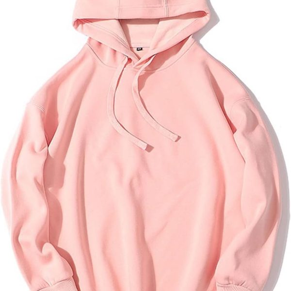 SKYWOK Women's Hoodies Fitness Sports Woman Sports Top Long Sleeve Top Casual Solid Loose Sweatshirt Plus Fleece Sportswear Gym Clothing (Color : Pink, Size : Large)