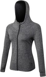 سويت شيرت حريمي من TOEE سترات رياضية للجري وصالة الألعاب الرياضية سترة طويلة الأكمام سترة يوجا جيدة التهوية قميص رياضي للنساء قميص رياضي للركض في الهواء الطلق (اللون: رمادي، المقاس: X-Large)