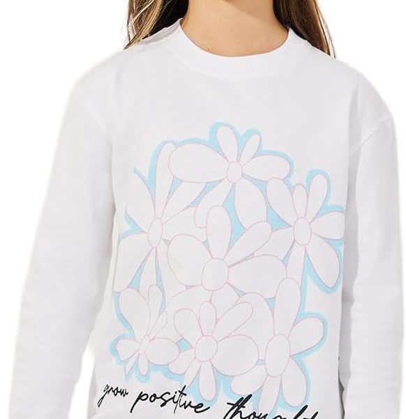 سويت شيرت طويل بطبعة زهور للبنات من ستايلي