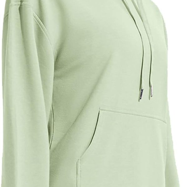 سويت شيرت للنساء للخريف والشتاء جديد رياضي طويل الأكمام دافئ فضفاض للجري سترة رياضية للرياضات الخارجية واللياقة البدنية الترفيهية أزياء هوديي (اللون: أخضر، الحجم: صغير)