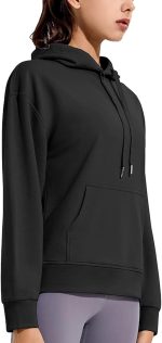 سويت شيرت للنساء من توي للخريف والشتاء، سترة رياضية جديدة باكمام طويلة دافئة فضفاضة للركض والرياضة في الهواء الطلق واللياقة البدنية والترفيه (اللون: اسود، المقاس: L)