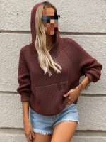 ⁦سويت شيرت نسائي بغطاء للرأس مطبوع عليه نجوم للخريف والشتاء، بلوفر فضفاض بقلنسوة مقاس XXL⁩ - الصورة ⁦2⁩