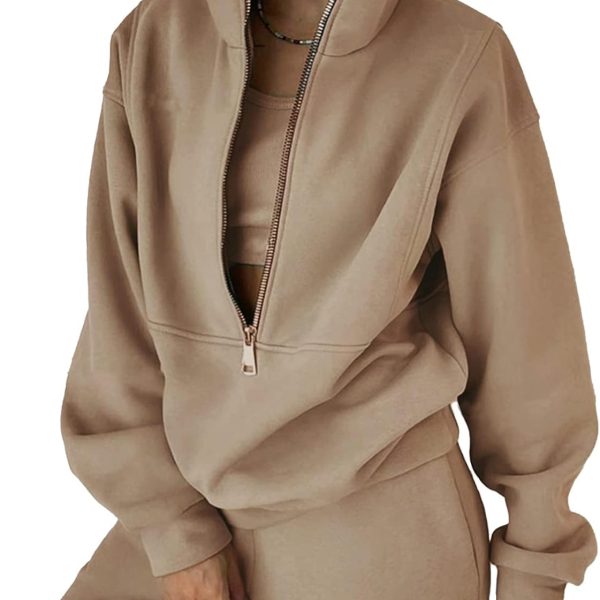 طقم رياضي عصري للنساء من ايسكتند مكون من قطعتين مكون من قطعتين مكون من سروال وسويت شيرت للسفر