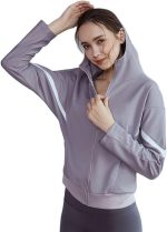 سويت شيرت حريمي من TOEE سترات رياضية للجري للسيدات قمصان رياضية طويلة الأكمام قمصان رياضية للربيع والخريف واللياقة البدنية والركض (اللون: أرجواني فاتح، المقاس: XX-Large)